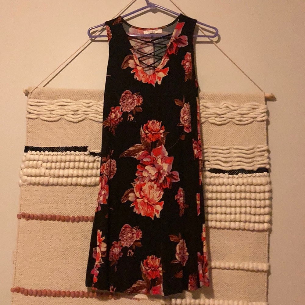 Flower black dress